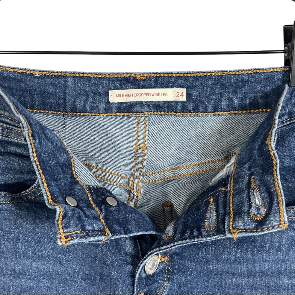Levi’s Mile High Wide Leg Jeans With Exposed Button Fly Womens Size 24 - Picture 4 of 7